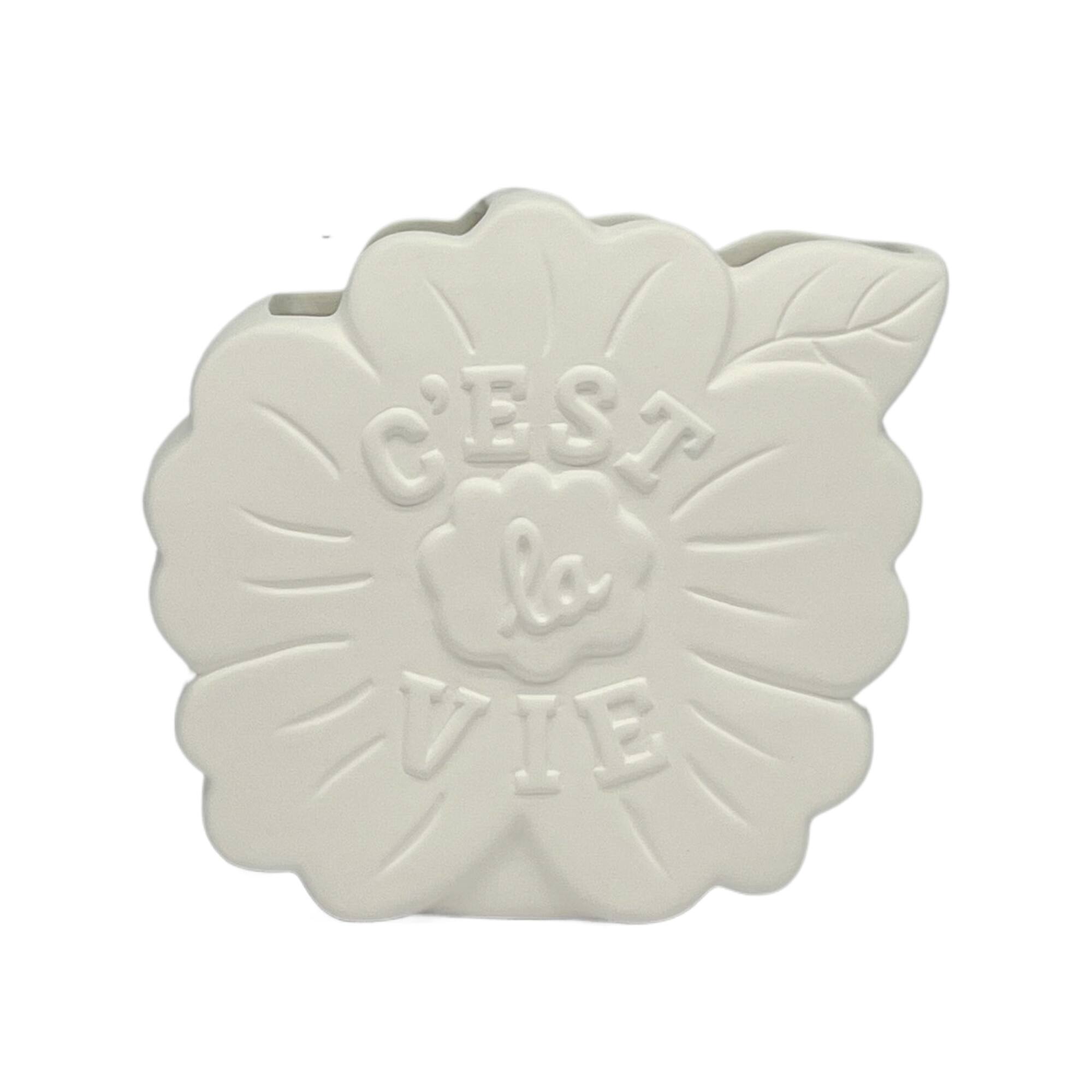 6.5" C'est la Vie DIY Ceramic Flower Vase by Make Market®